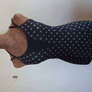 A18 Lululemon Exquisite Tank Top Size 2 Padded Shelf Bra Ghost Dot Black Mesh